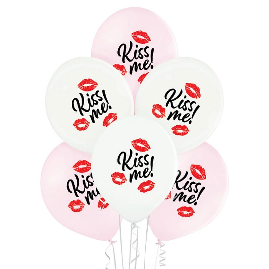 Balloons Belbal 12", D11, kiss me, 6pcs