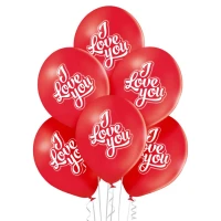 Balloons Belbal 12", D11, "I love you" 101-red, 6pcs
