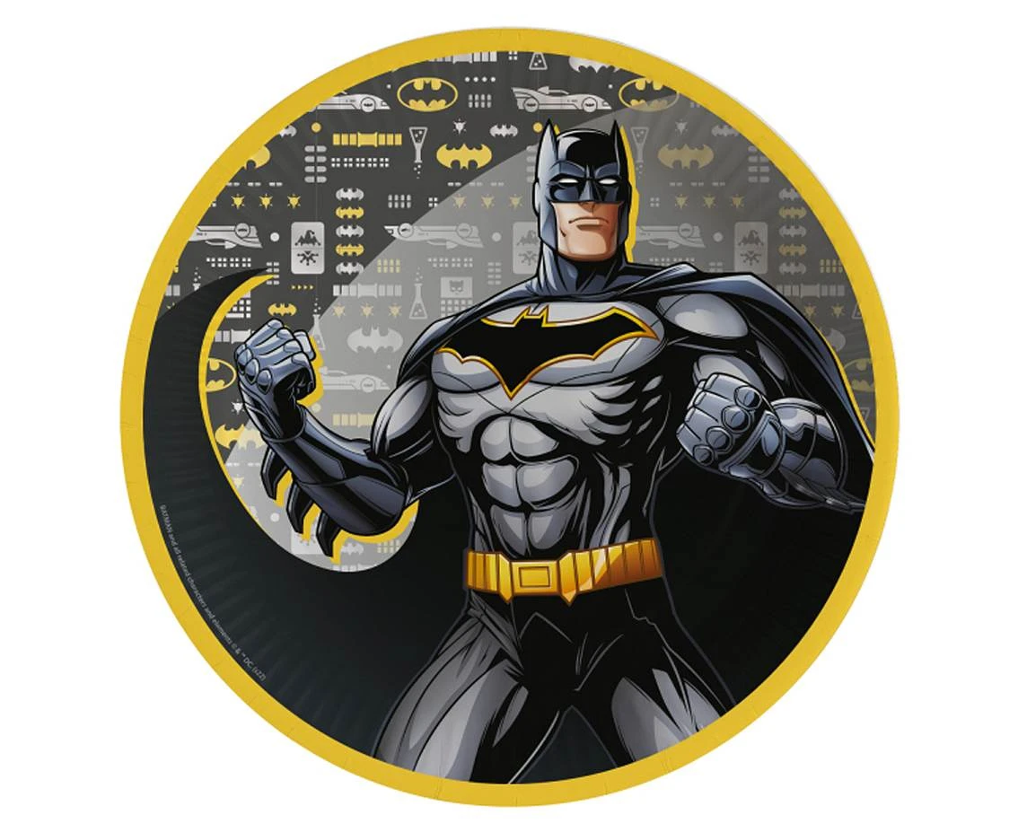 Batman circle paper plates, 23 cm/ 8pcs EOL