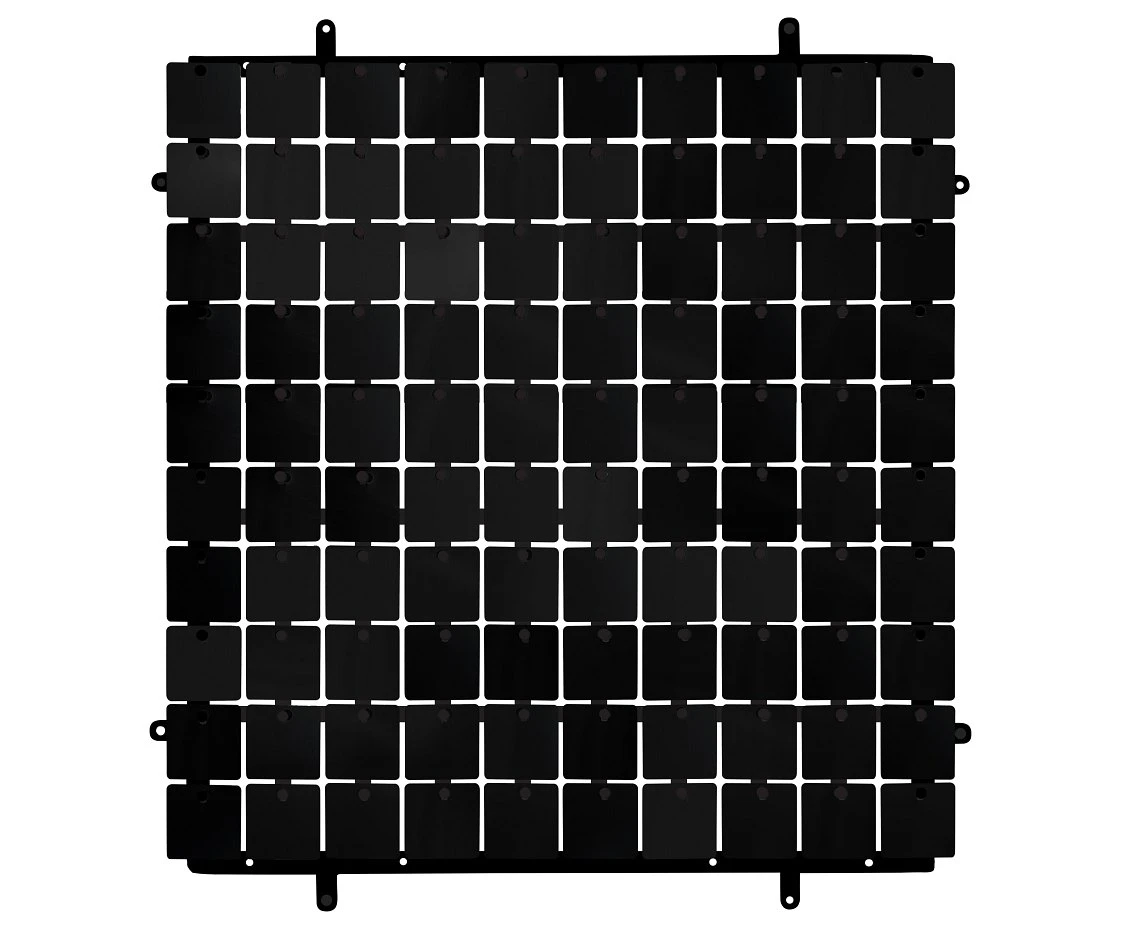 Decorative black panel, black background, 30x30 cm / 100 squares