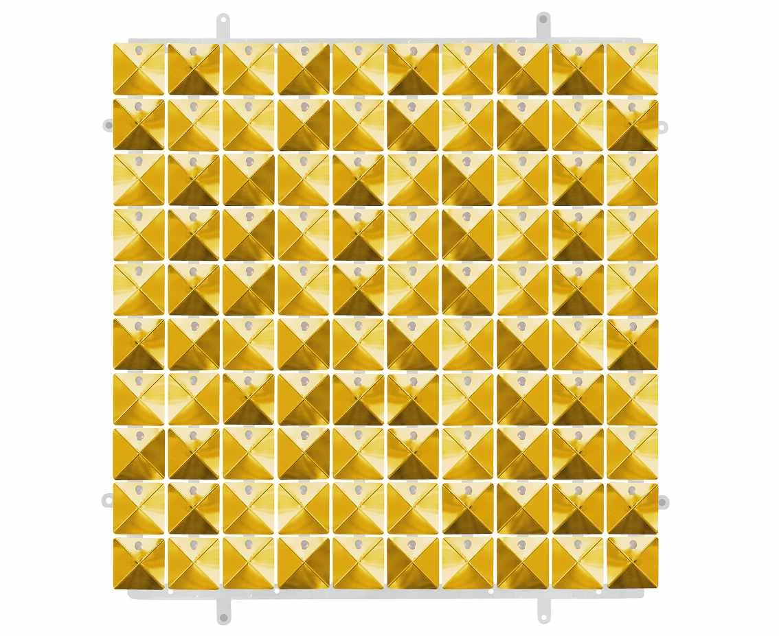 Decorative gold panel 3D, transparent background, 30x30 cm / 100 squares