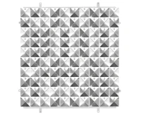 Decorative silver panel 3D, transparent background, 30x30 cm / 100 squares