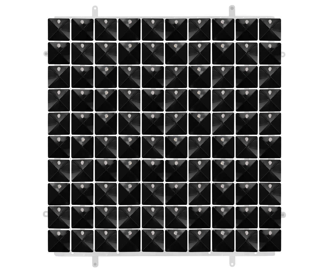 Decorative black panel 3D, transparent background, 30x30 cm / 100 squares