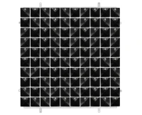 Decorative black panel 3D, transparent background, 30x30 cm / 100 squares