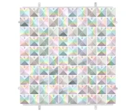 Decorative iridescent panel 3D, transparent background, 30x30 cm / 100 squares