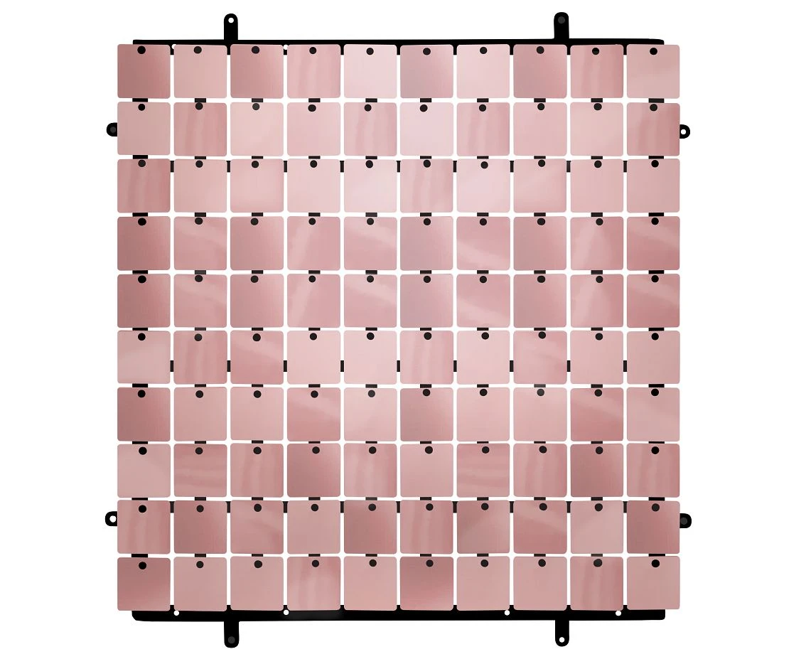 Decorative pink panel, black background, 30x30 cm / 100 squares