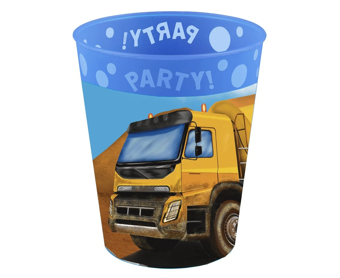 Reusable Party cup Construction Decorata, 1 pc EOL