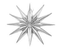 Foil balloon Star 3D silver , 50 x 46 cm