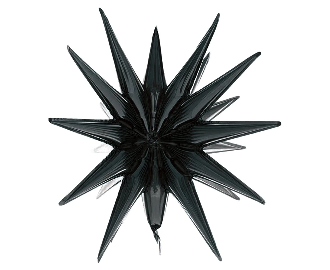 Foil balloon Star 3D black mat, 50 x 46 cm