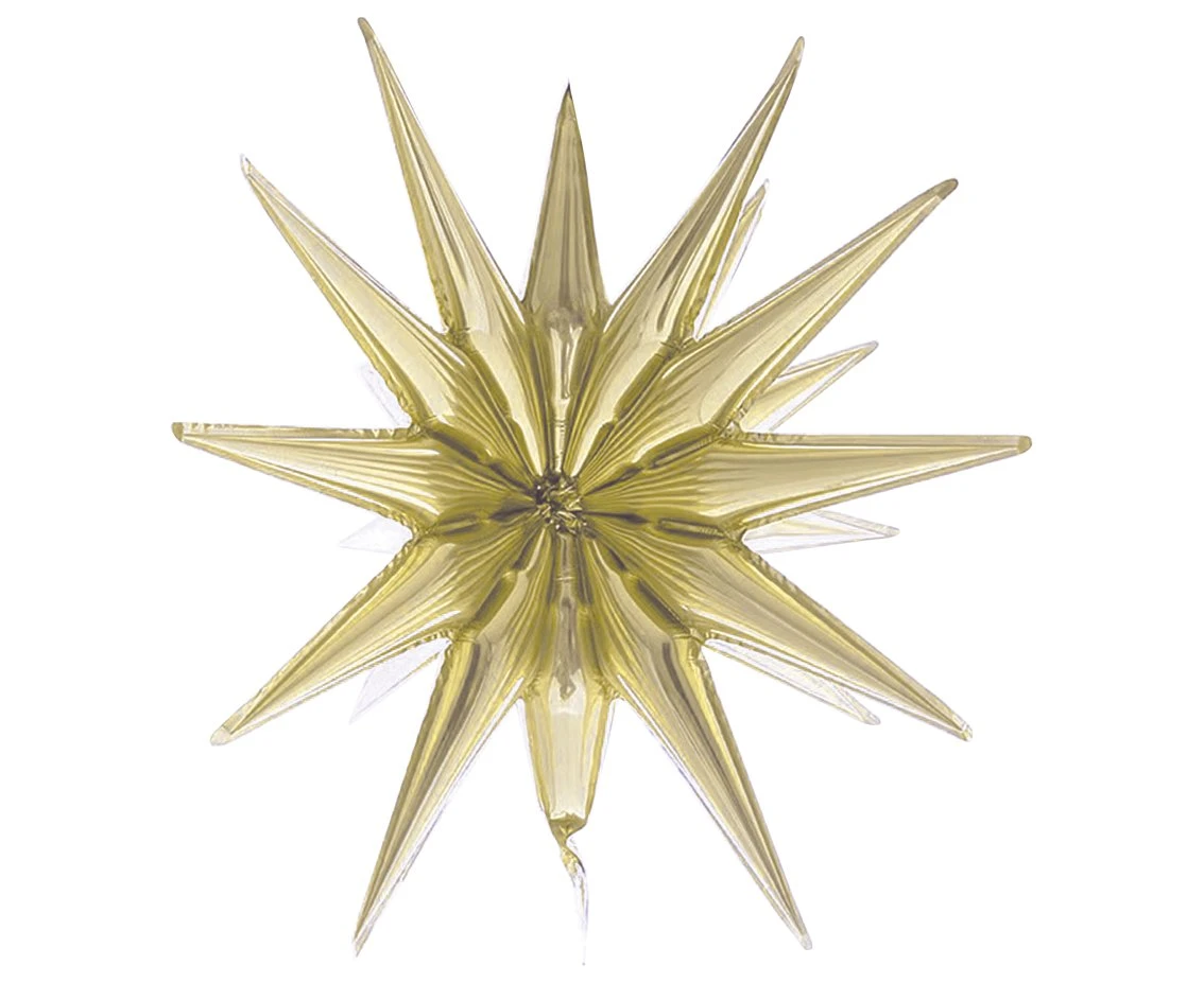 Foil balloon Star 3D champagne, 50 x 46 cm