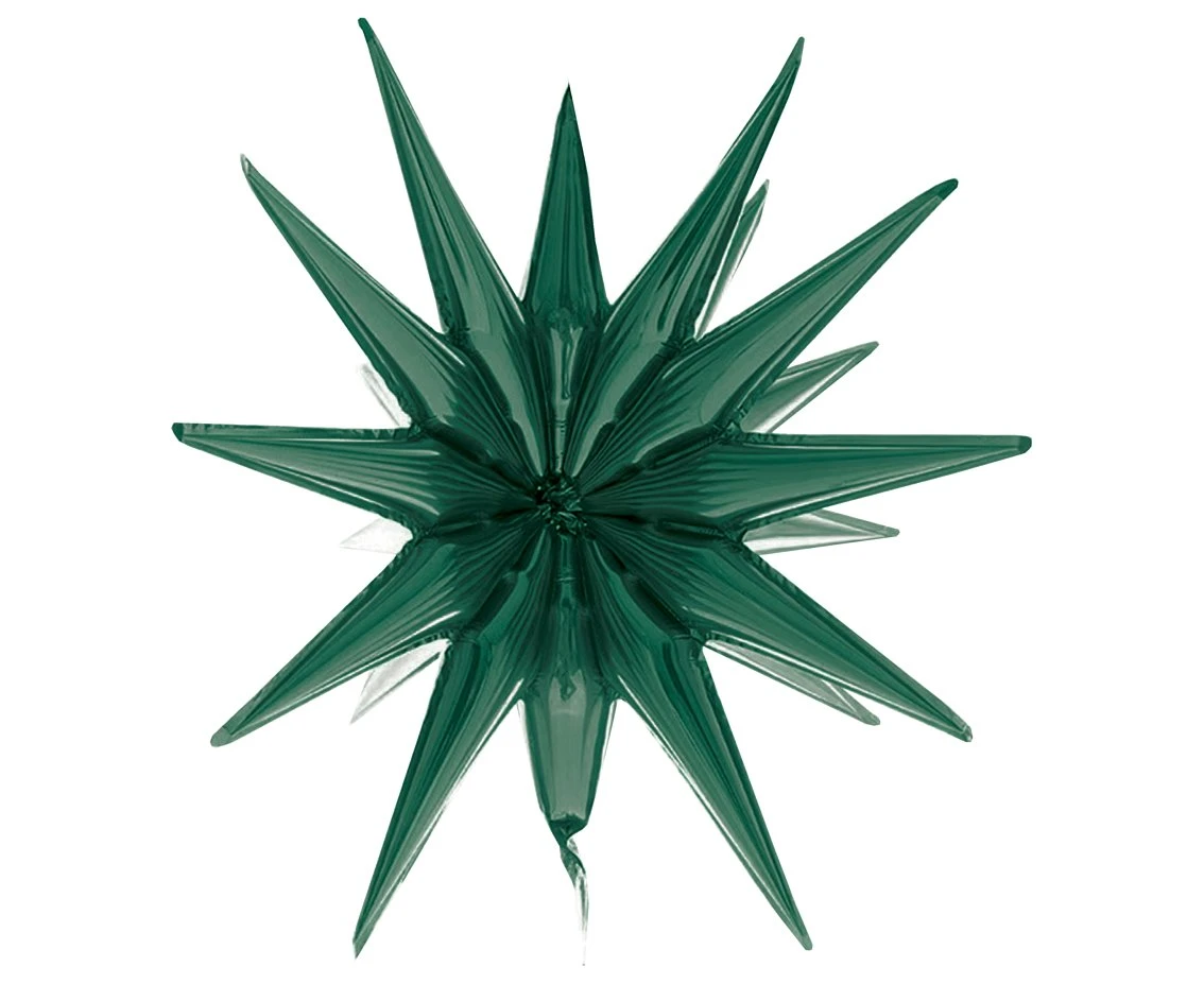 Foil balloon Star 3D bottle-green, 50 x 46 cm