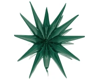 Foil balloon Star 3D bottle-green, 50 x 46 cm