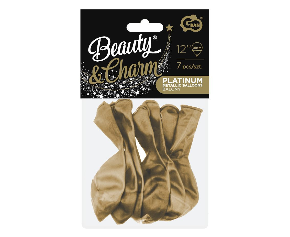 Balloons B&C 12", platinum champagne, 7pcs