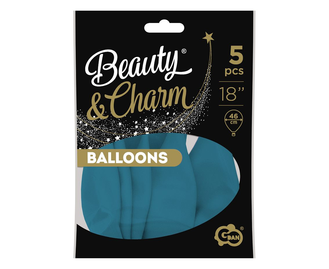Balloons B&C 18", pastel ocean blue, 5pcs