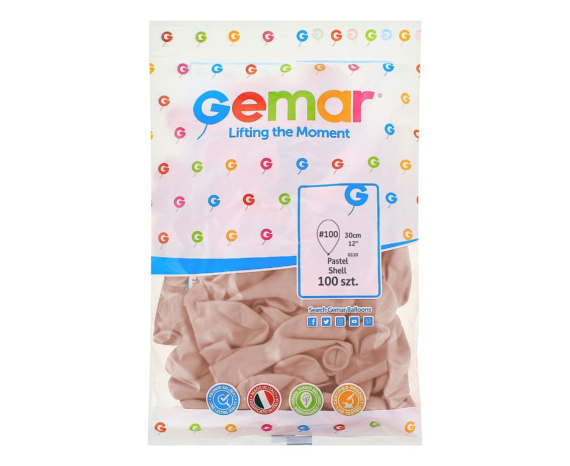 Balloons Gemar 12", pastel shell, 100pcs