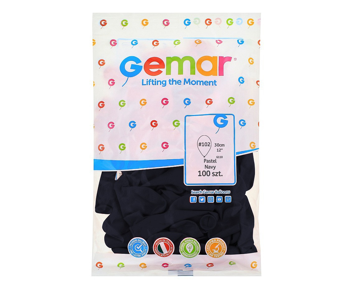 Balloons Gemar 12", pastel navy, 100pcs
