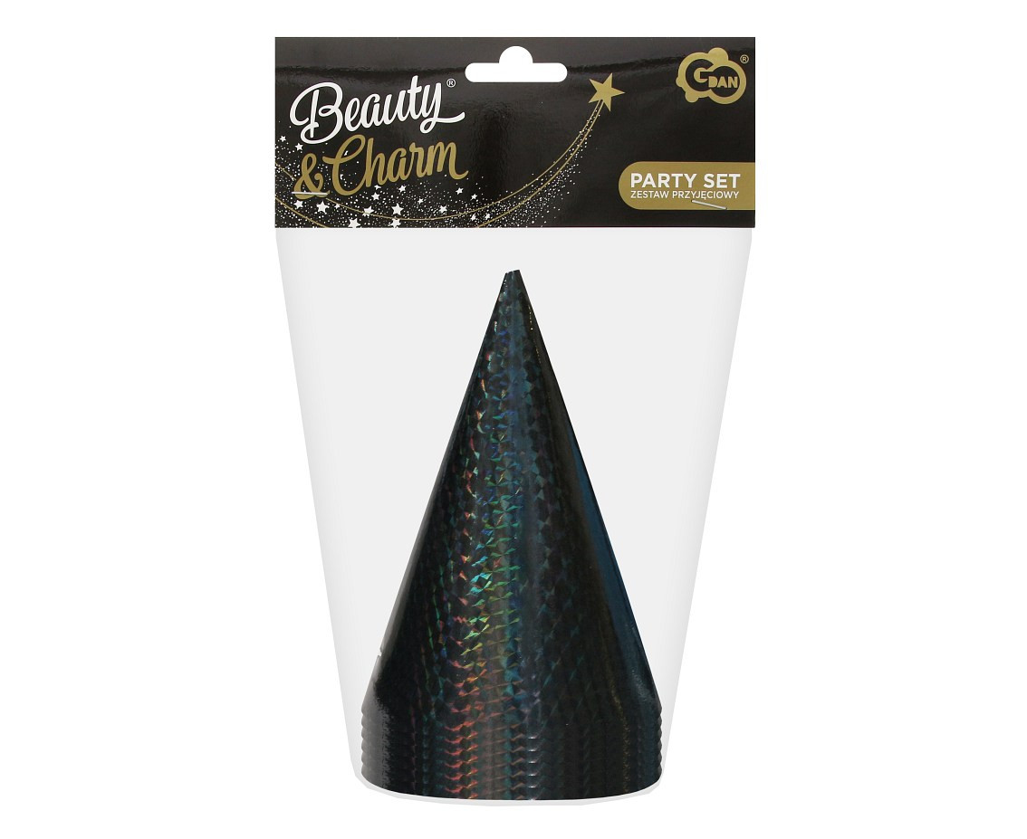 Holo caps black, 6pcs