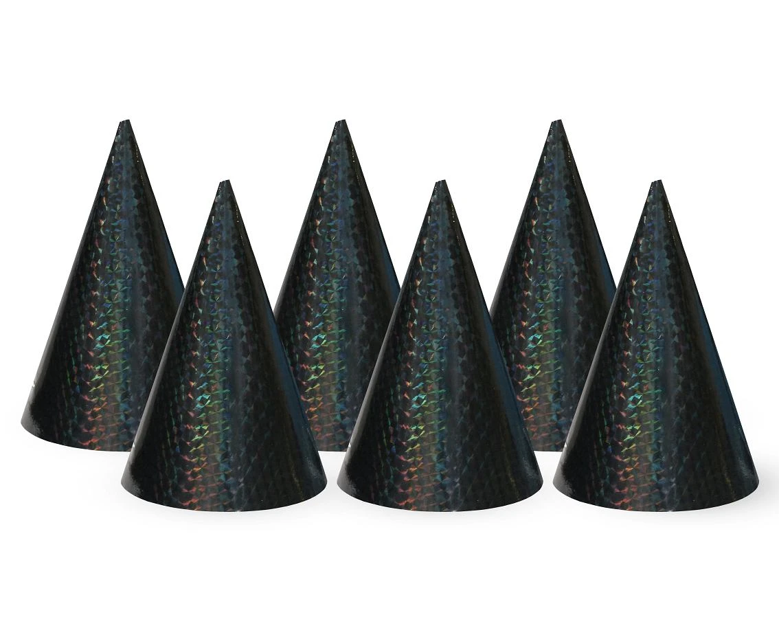Holo caps black, 6pcs