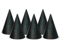 Holo caps black, 6pcs