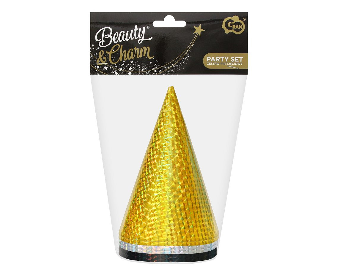 Holo Caps gold-silver-black, 6 pcs