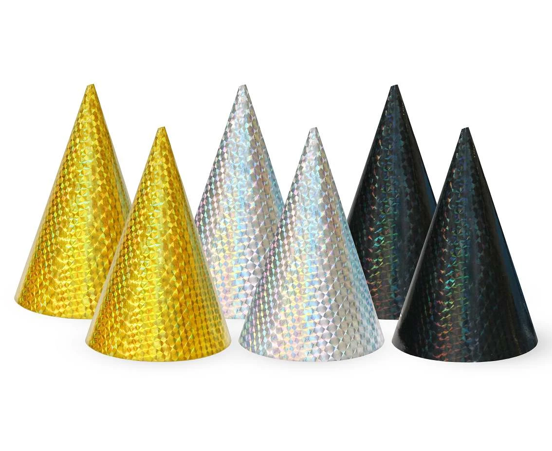 Holo Caps gold-silver-black, 6 pcs