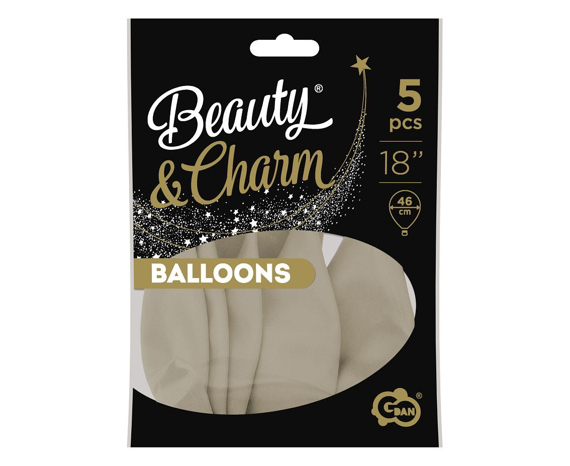 Balloons B&C 18", pastel sand, 5pcs
