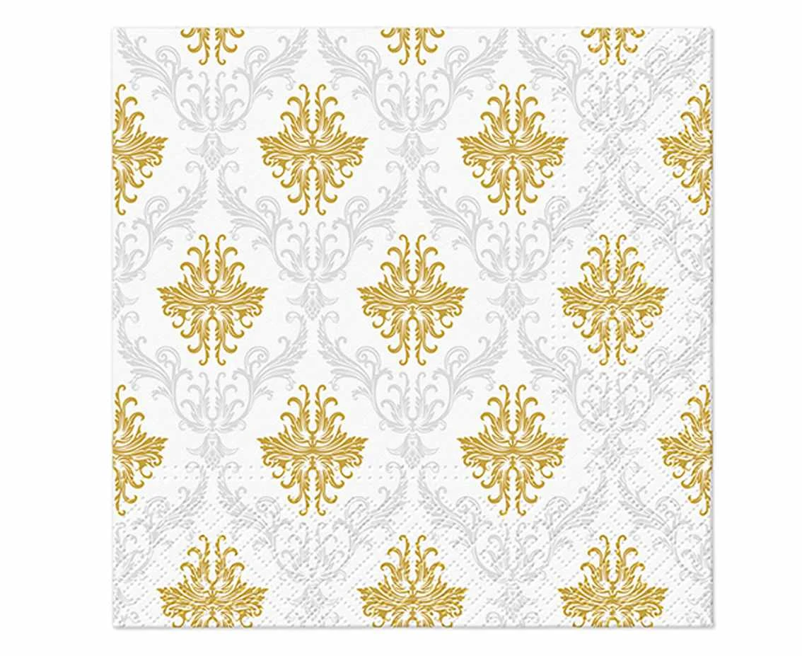PAW Paper napkins Royal Ornament silver, 20 pcs