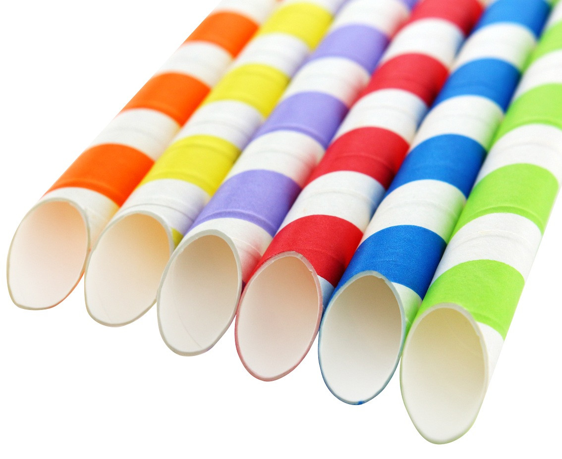 Paper Bubble Tea Straws, mix colors, 100 pcs