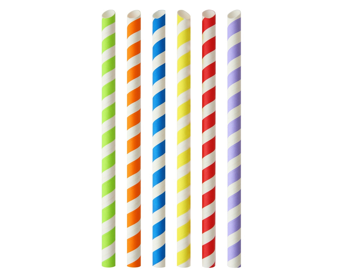 Paper Bubble Tea Straws, mix colors, 100 pcs