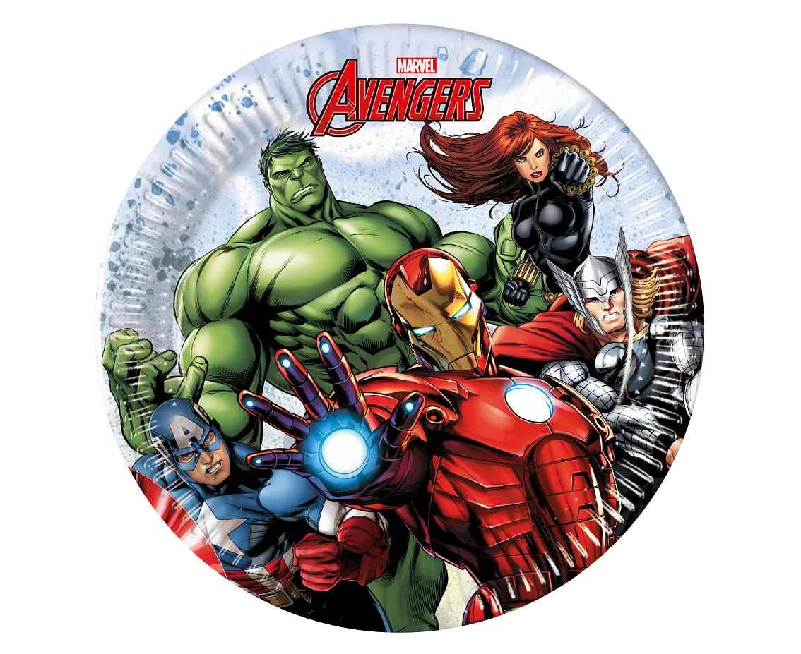 8 Paper plates 20cm  Avengers infinity stones next Generation Disney EOL