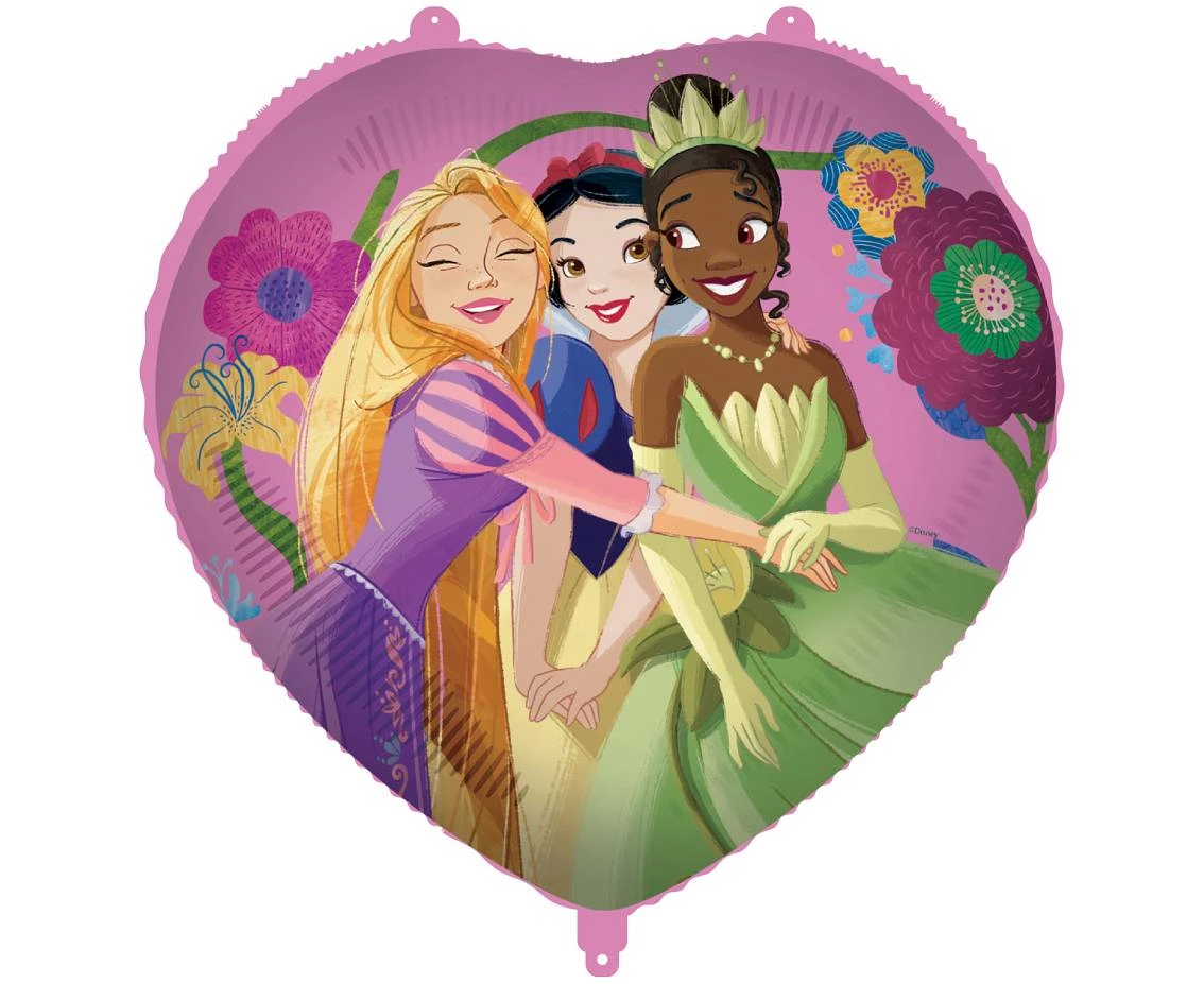 Foil Balloon heart shaped 46cm  Princess Live Your story Disney, 1 pc.