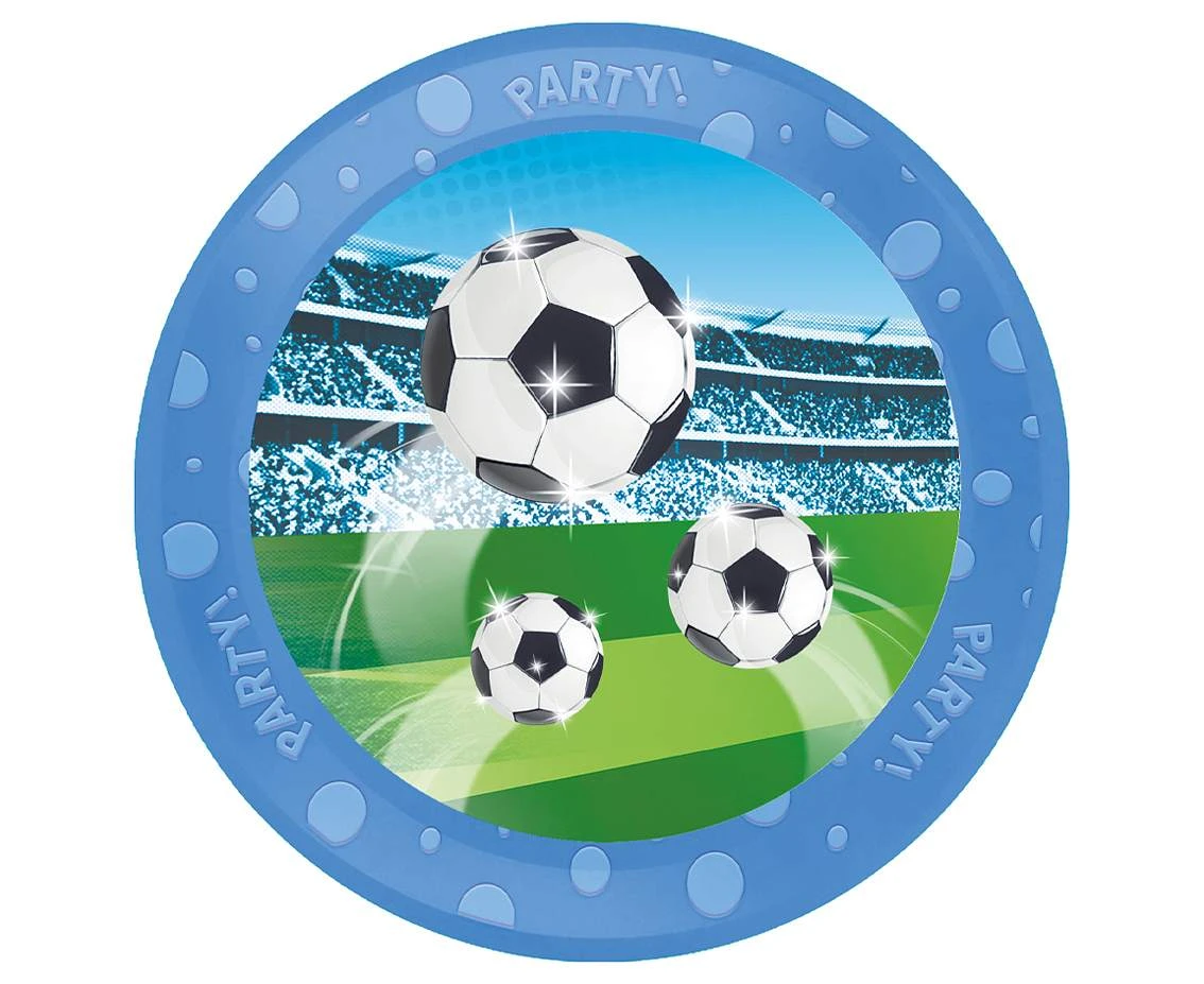 Reusable "Party" Plate 21cm Soccer Fans Decorata Party, 1pc EOL