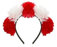 Headband Flowers (white and red)