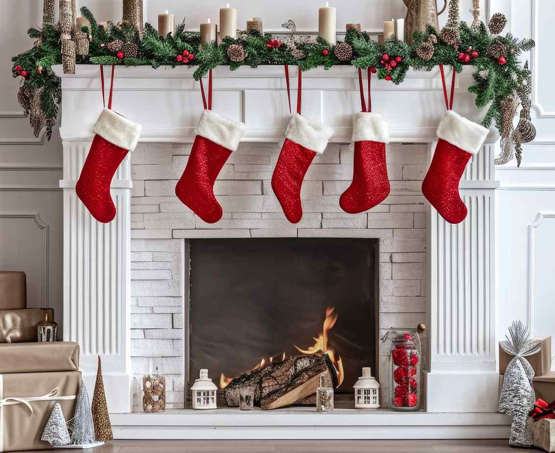 Santa sock sparkling, 27x44cm