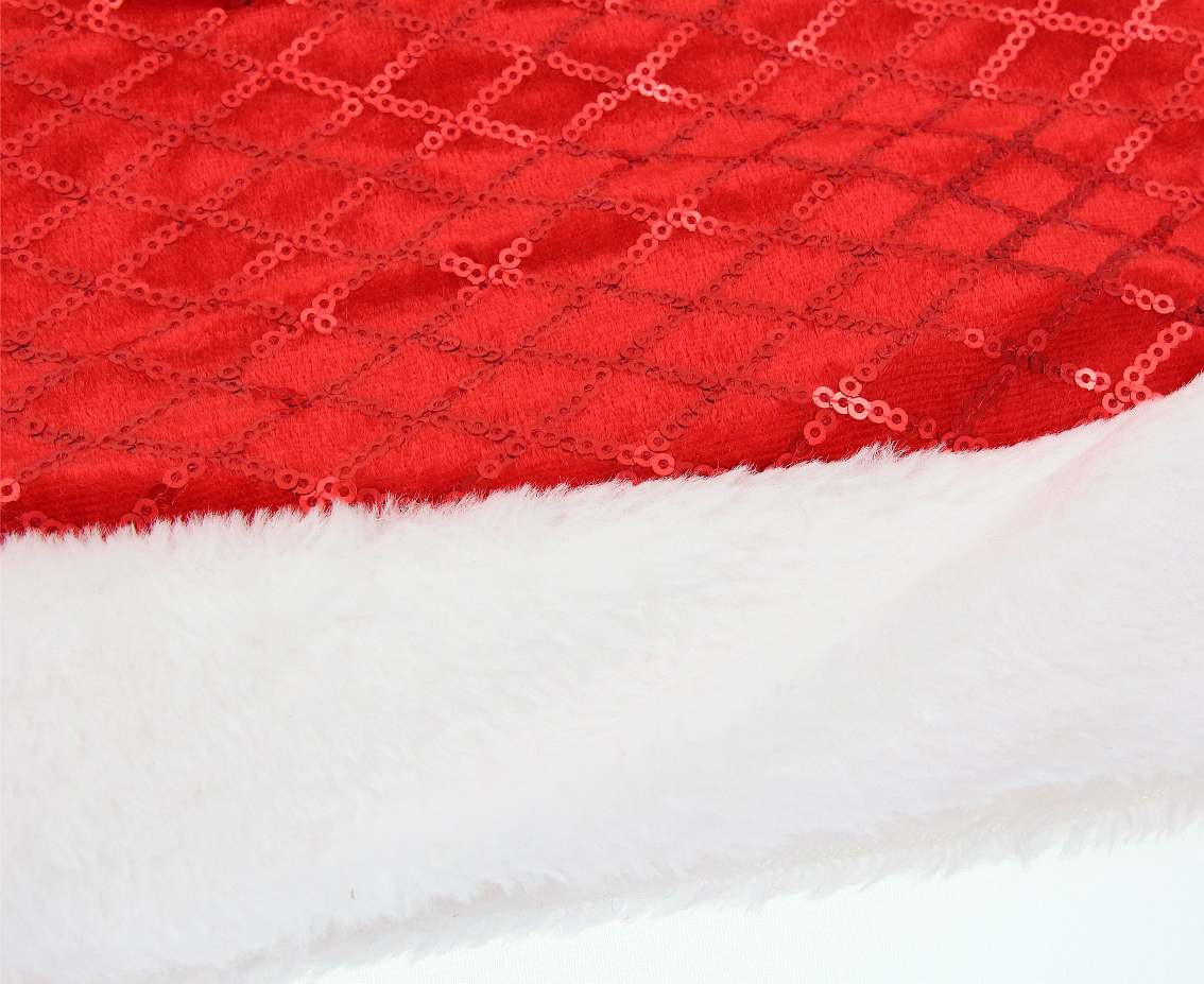 Adult Santa hat with sequins, 30x42 cm