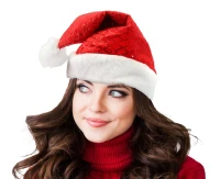 Adult Santa hat with sequins, 30x42 cm