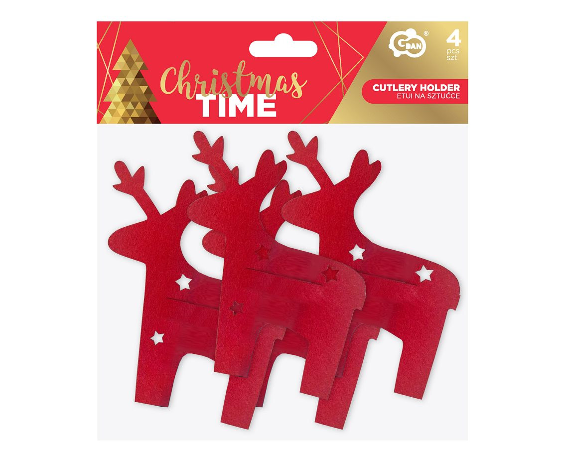 Cutlery holder Reindeer, 14,5x18cm, 4pcs