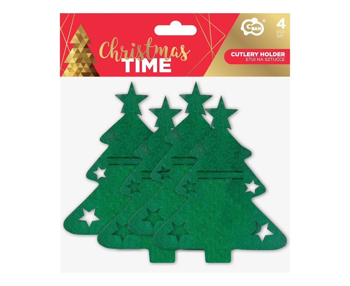 Cutlery holder Christmas tree, 16,5x20,5cm, 4pcs