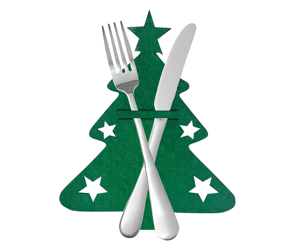 Cutlery holder Christmas tree, 16,5x20,5cm, 4pcs