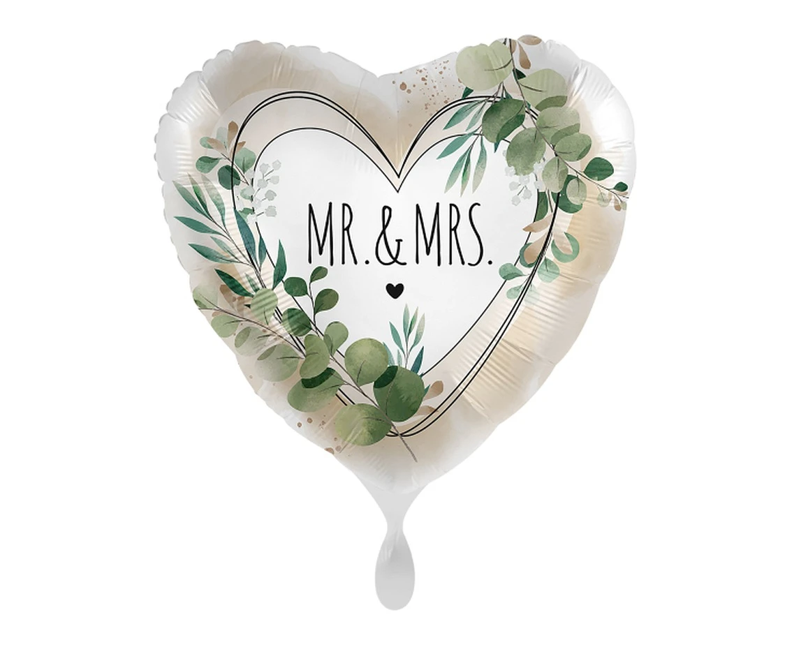 Foil Balloon Mr. & Mrs. Natural S40,45 cm packed EOL