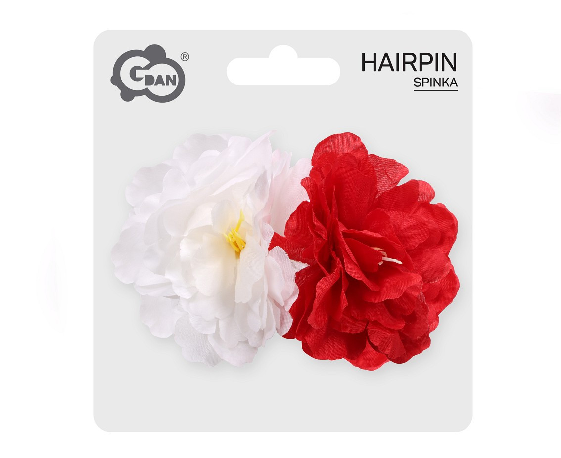Hairpin,big ,red and white