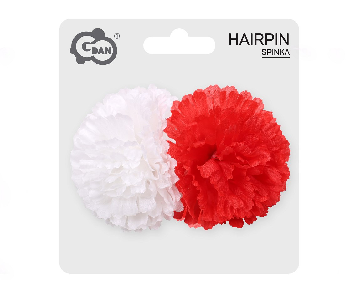 Hairpin, big, red and white