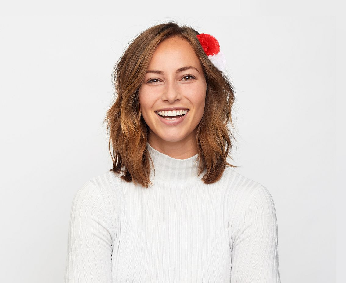 Hairpin, big, red and white