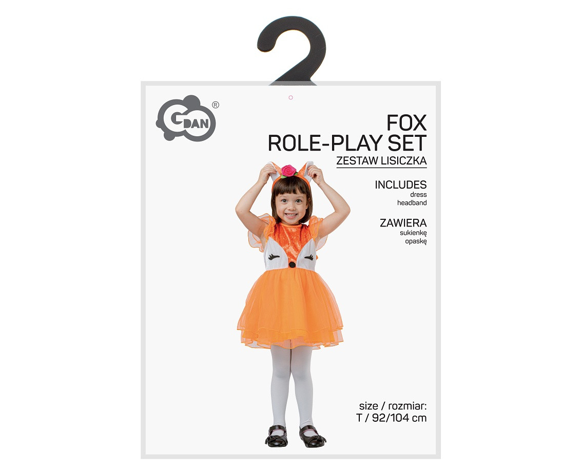 Fox role-play set for kids (dress, headband), size 92/104 cm