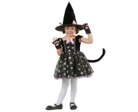 Cat Witch role-play set for kids (hat, dress with tail, gloves), size 92/104 cm