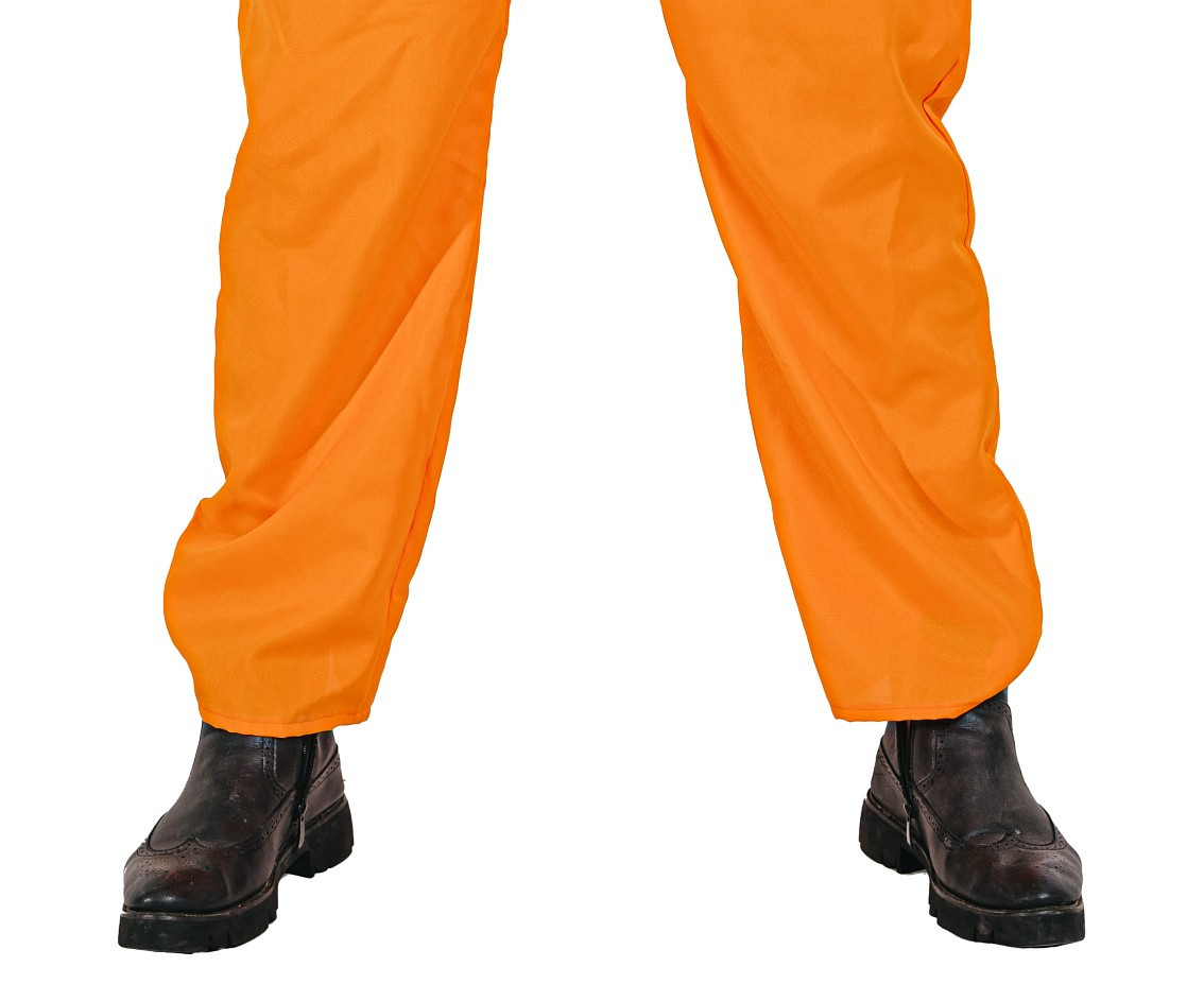 Prisoner costume for adult (Jumpsuit), orange, size M