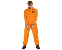 Prisoner costume for adult (Jumpsuit), orange, size M