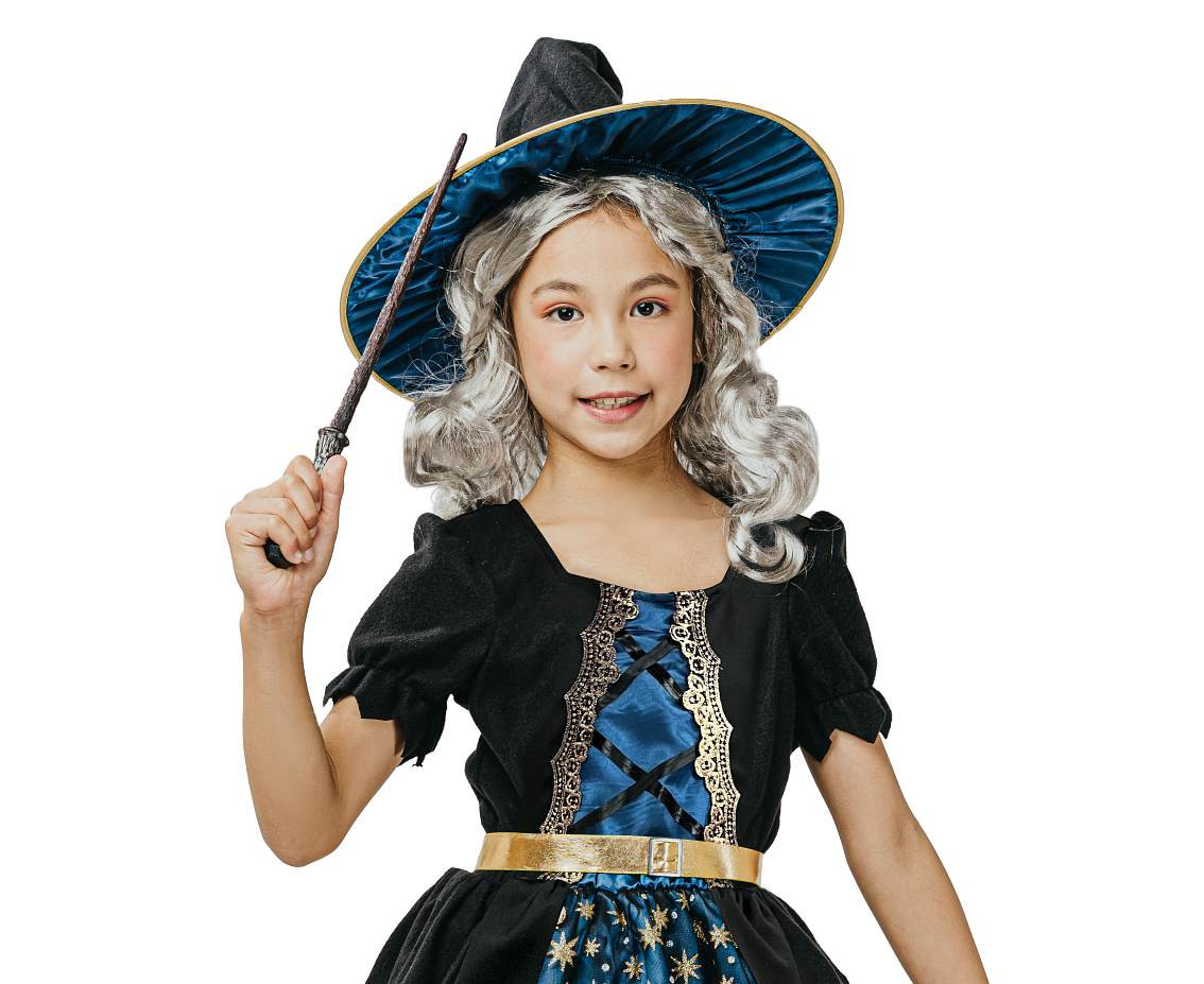 Celestial Witch role-play set for kids (hat, dress, belt), size 110/120 cm EOL