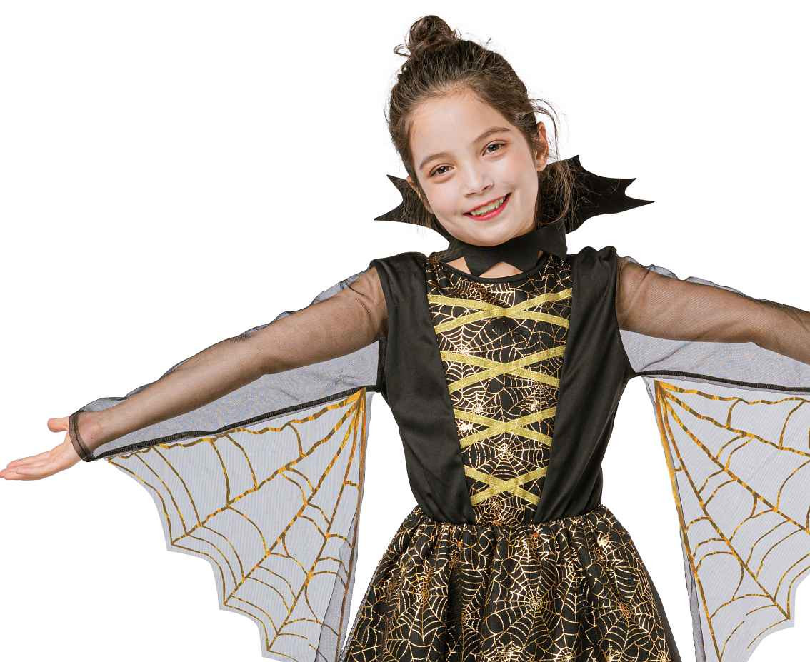 Spooky Spider Princess role-play set for kids (collar,dress), size 110/120 cm