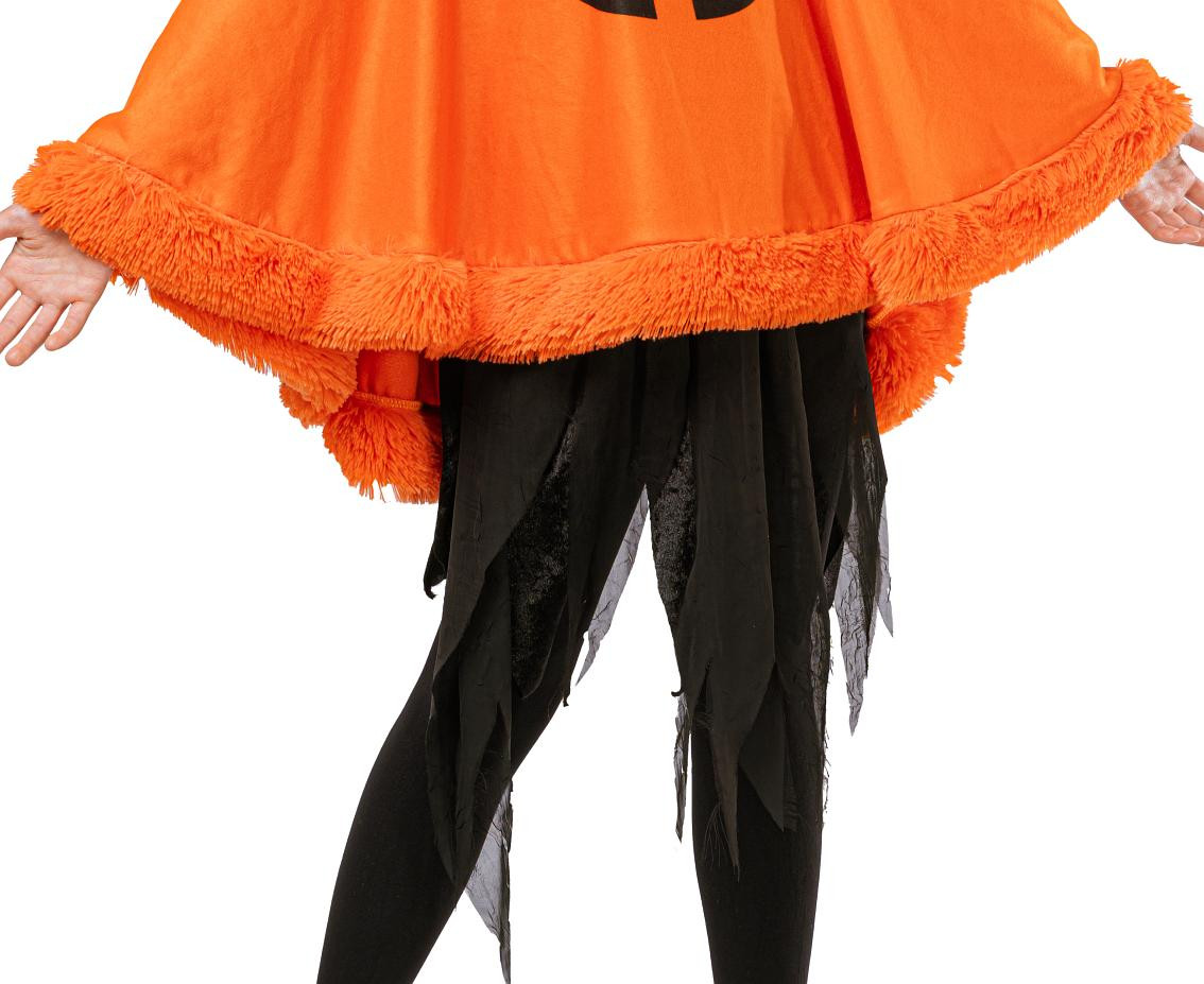 Pumpkin hooded poncho for kids, one size